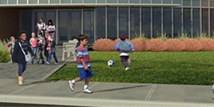 Spencer Center renderings always included a kid playing soccer! Sign ups are now open