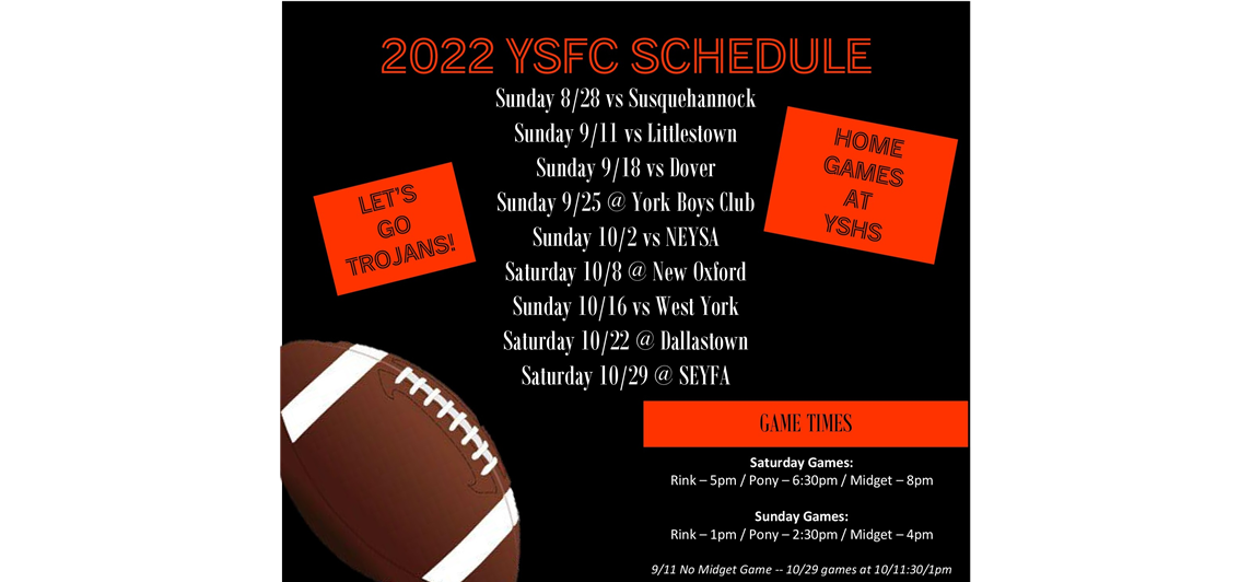 2022 Varsity Game Schedule!