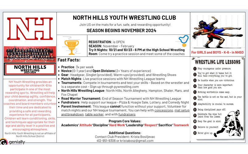 NH Youth Wrestling Flyer