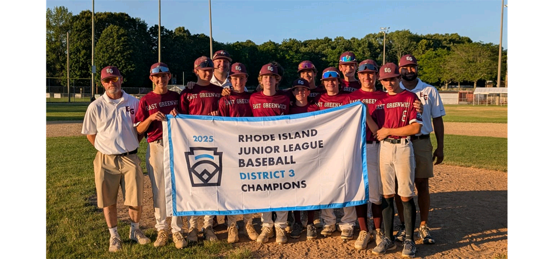 2025 East Greenwich Junior Baseball District Champions 