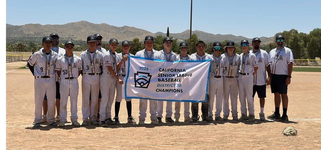 2025 Senior Baseball District winner Yucaipa Valley American  LL