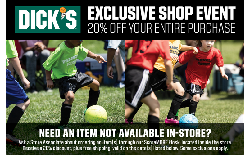 Dick's: 20% Off Shopping Weekend 7/26/24 - 7/28/24