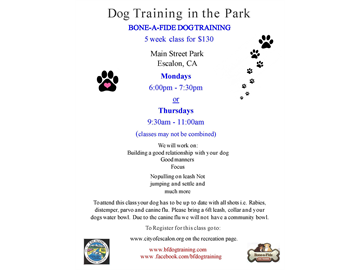 Dog Training in the Park - May 2022