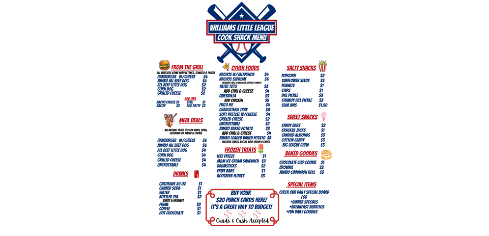 2025 Cook Shack MENU