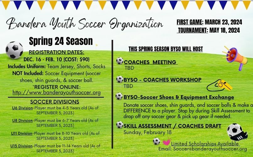 Bandera Youth Soccer Organization > Home