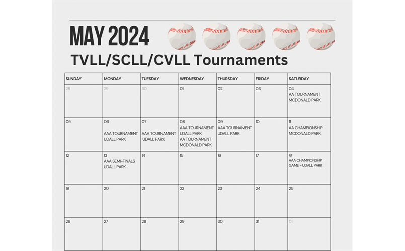 Spring Tournament Schedule Released! 