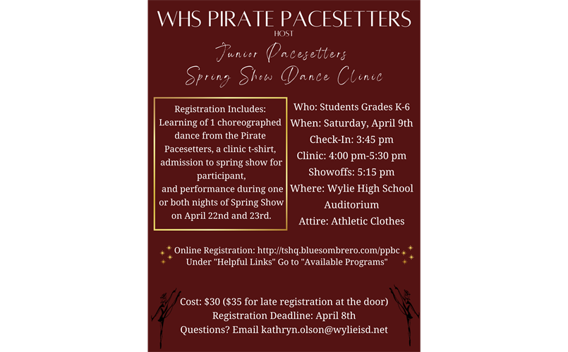 2022 Pacesetters Spring Pee Wee Clinic