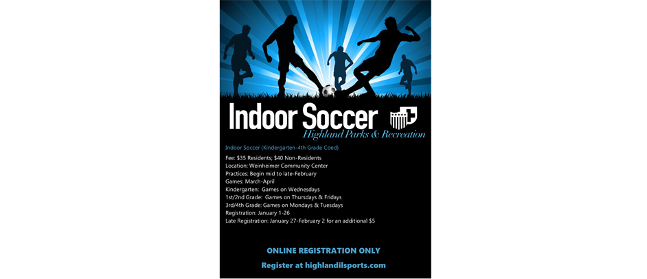 Indoor Soccer Registration Starts January 1st