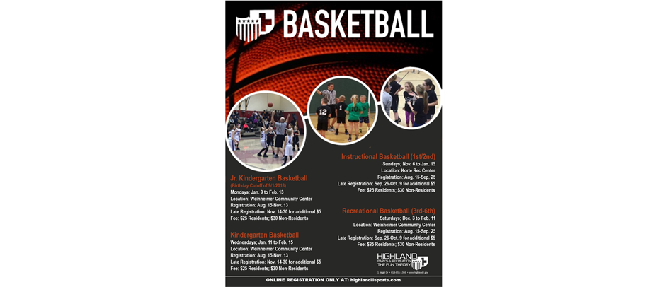 Rec Basketball Registration (Grades Jr. Kindergarten-6th) Open Till September 25th