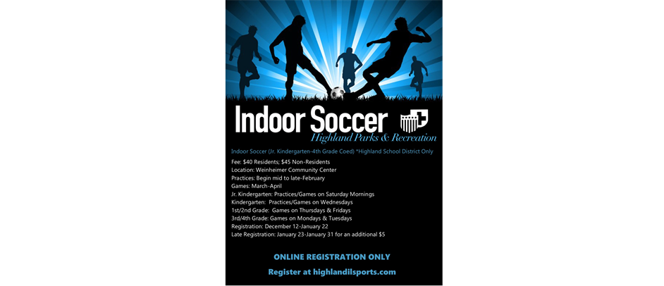 Indoor Soccer Registration Now Open!