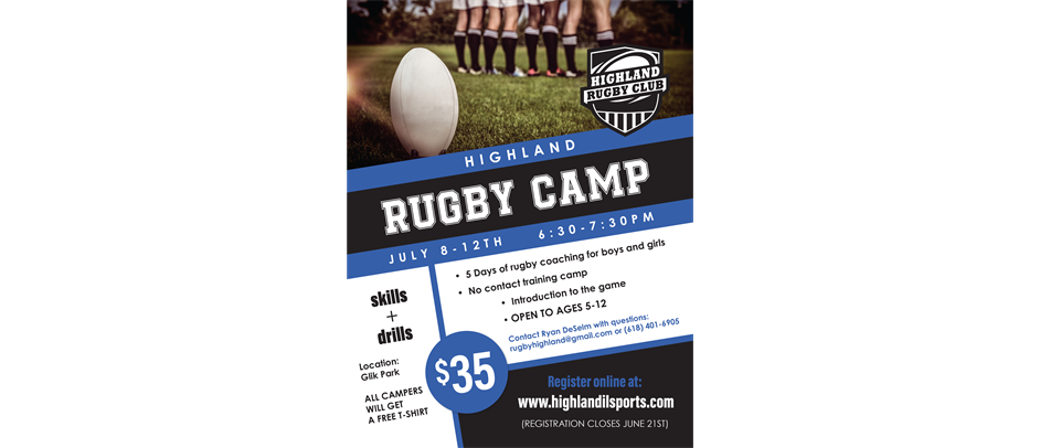 Highland Youth Rugby Camp Register: May 1-June 24