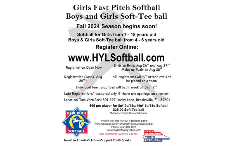 Fall Registration is open!