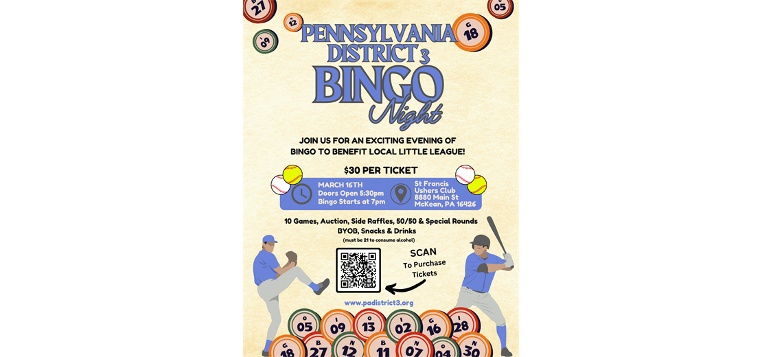 PA District 3 Little League Bingo Night