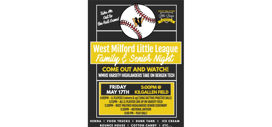 West Milford Little League Family and Senior Night