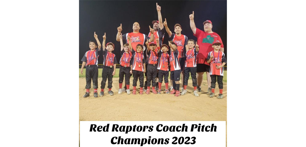 Red Raptors 2023 Coach Pitch Champions 