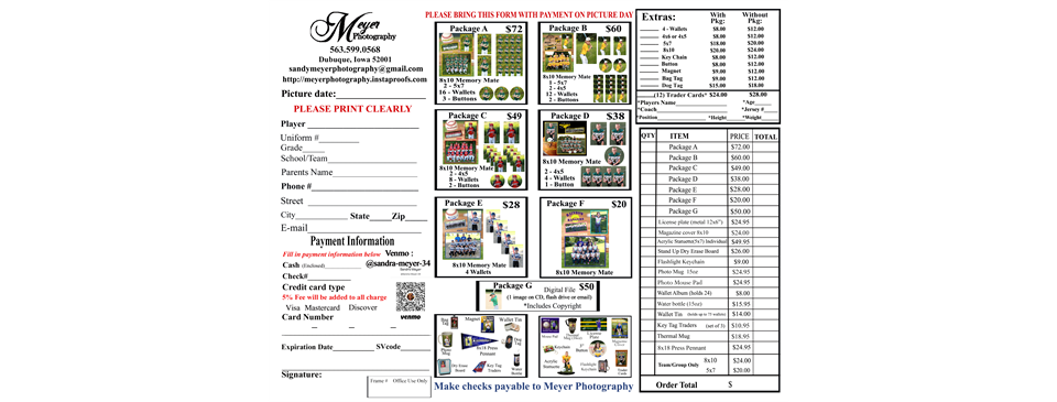 Team Pictures Order Form