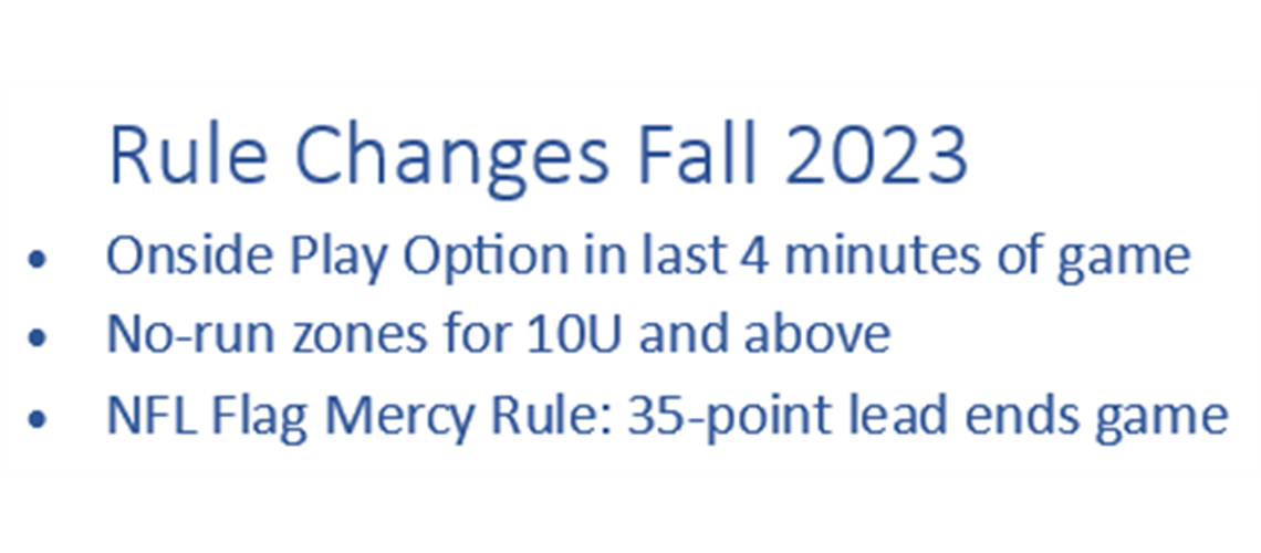 Rules Changes for Fall 2023