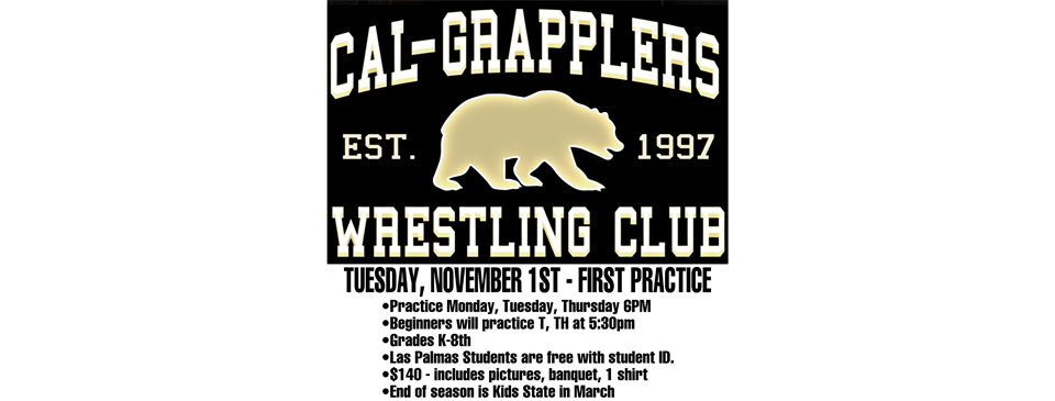 Registration is up for 2024-25 Cal-Grapplers Wrestling Club