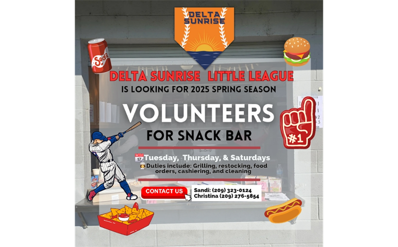 SNACK BAR HELP NEEDED FOR 2025 SEASON!