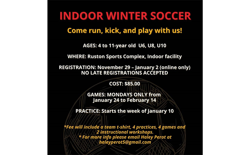 Indoor Soccer Registration Open