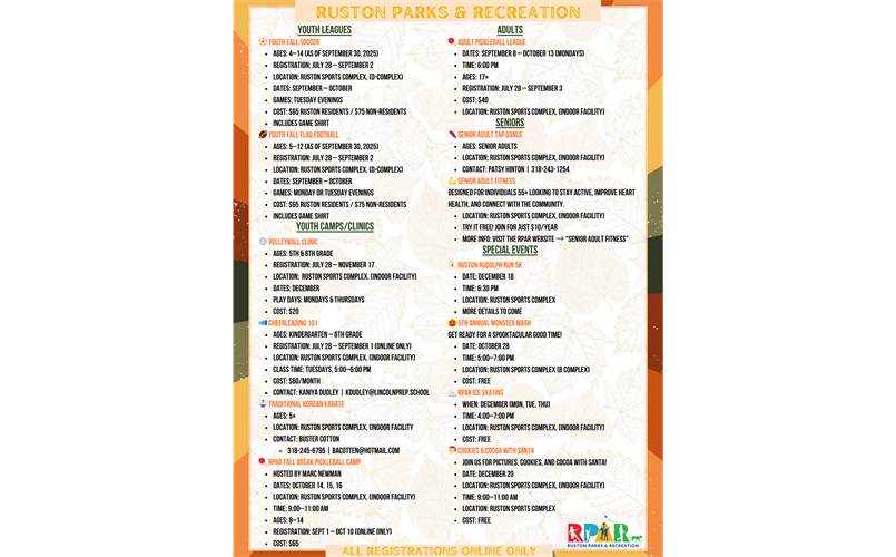 Click here to see RPAR's Fall Flyer