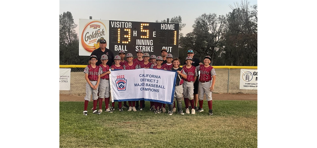 2022 CA District 2 Major Baseball Champions