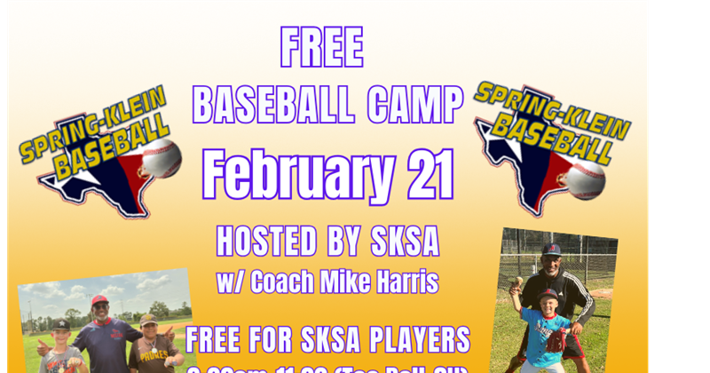 FREE SKSA Baseball Camp