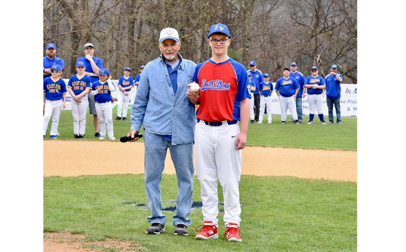 2025 Mayor's Ball presented to Evan Shannon for hitting the first Home run of the season