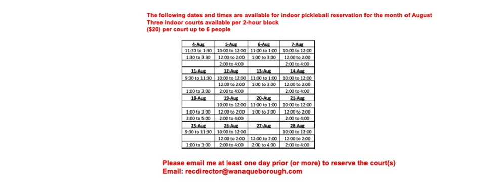 August Pickleball