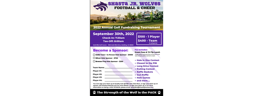 2022 Shasta Jr Wolves Golf Tournament