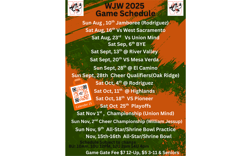 2025 Game Schedule